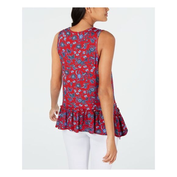 KAREN KANE Womens Sleeveless Scoop Neck Trapeze Top - Picture 2 of 2